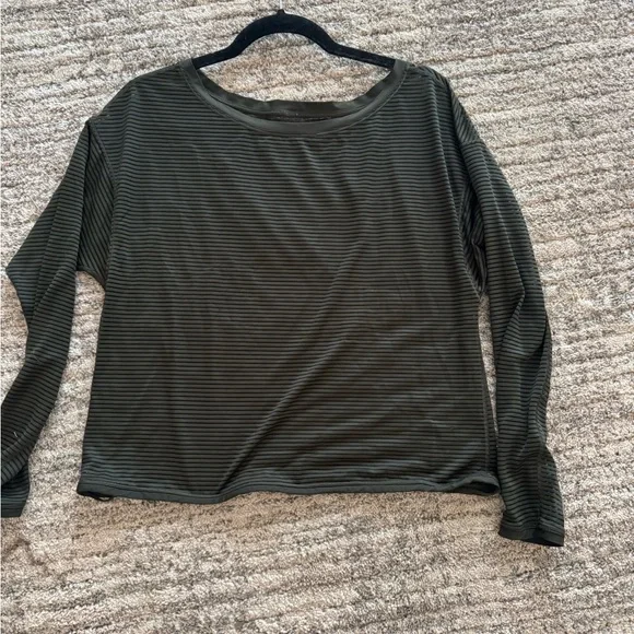 lululemon athletica Olive Striped Long Sleeve Top - Picture 6 of 9